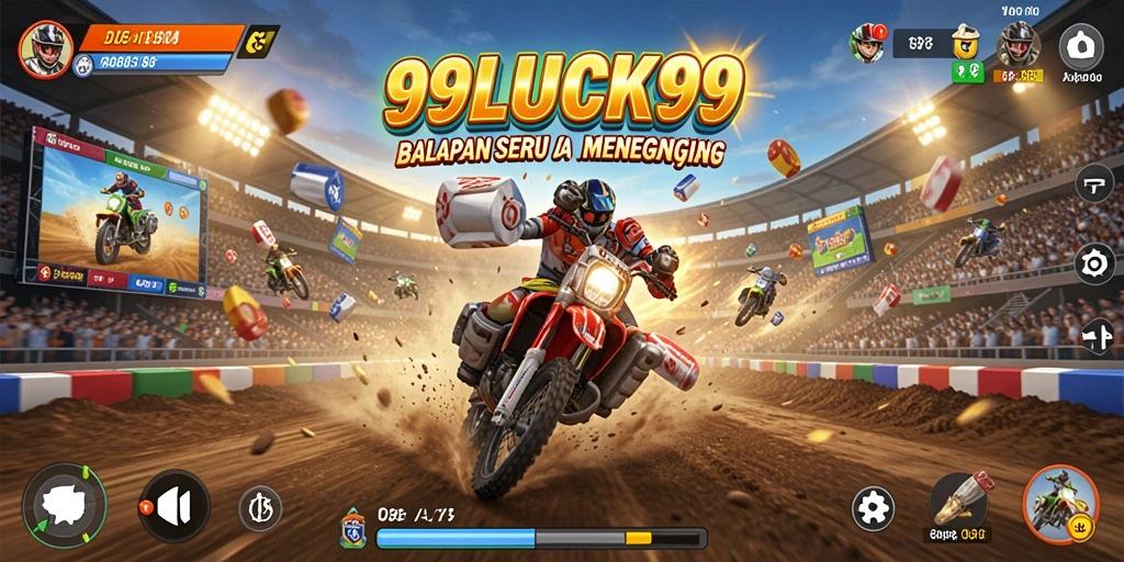 Tangkapan layar utama menunjukkan aksi balap di 99LUCK99.