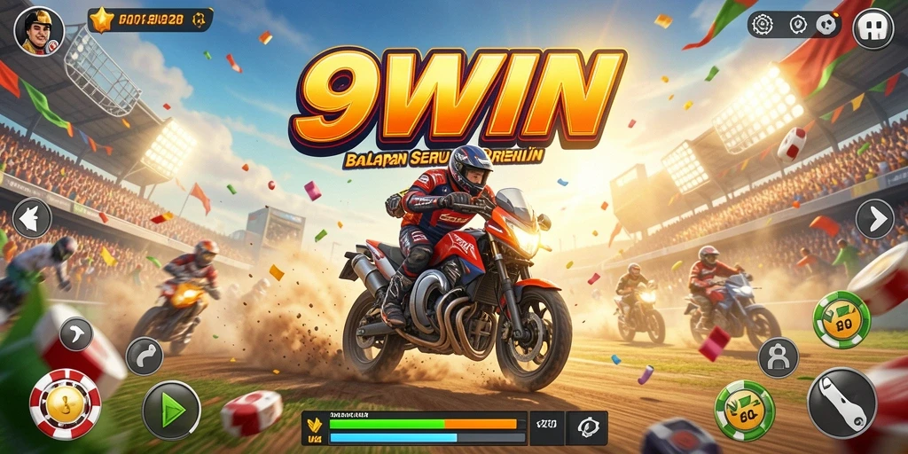 Screenshot gameplay 9WIN yang menampilkan balapan seru dan kompetitif.