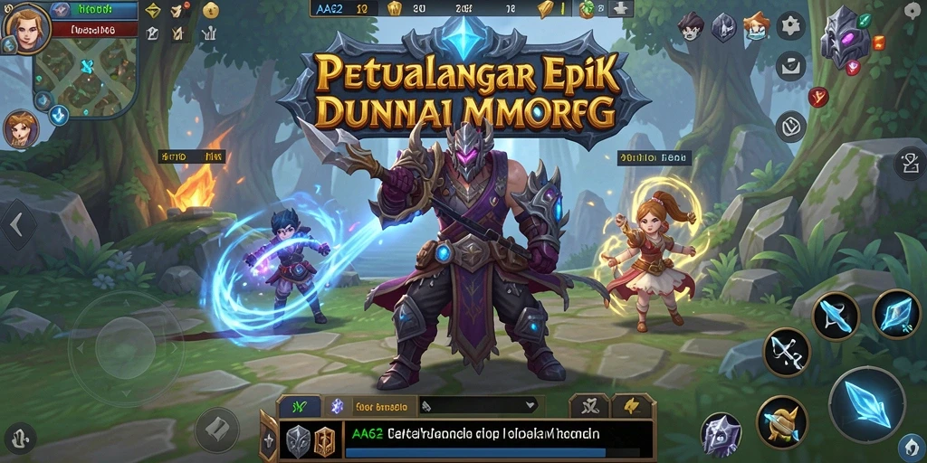 Tampilan menakjubkan dari gameplay seru AA62 dalam dunia MMORPG.