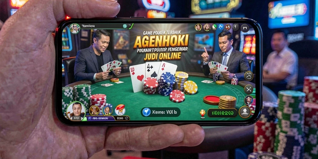 Tampilan gameplay AGENHOKI yang menegangkan dengan fitur poker menarik.