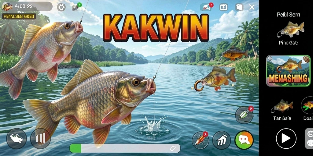 Tangkapan ikan menakjubkan dalam gameplay KAKWIN.