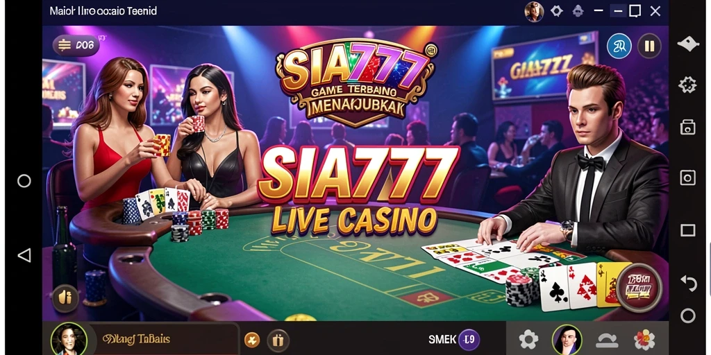 Screenshot gameplay SIA777 menampilkan dealer langsung dan suasana kasino nyata.