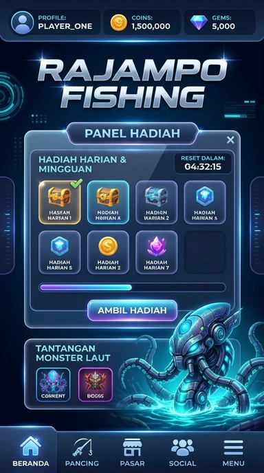 Tampilan antarmuka utama Rajampo yang user-friendly.